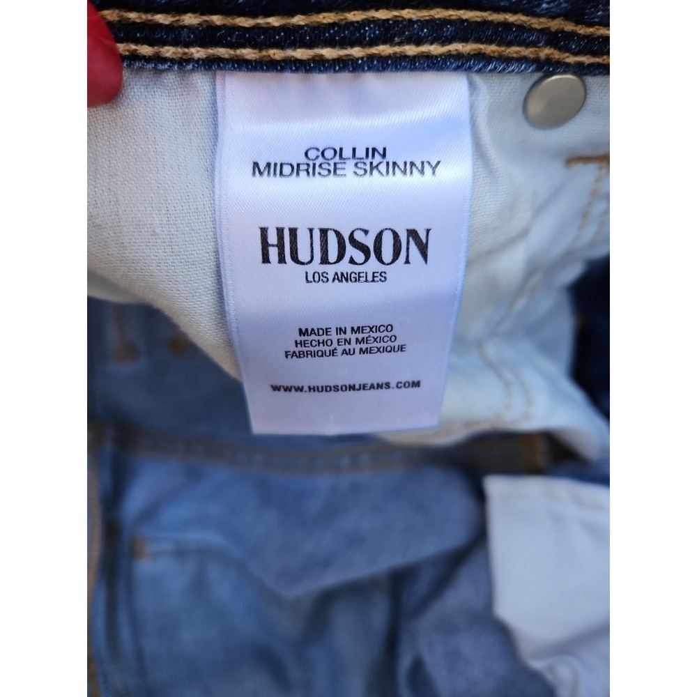 Hudson Collin Midrise Skinny Jeans Flap Pocket Raw Hem Capri Size 27 - Picture 7 of 11